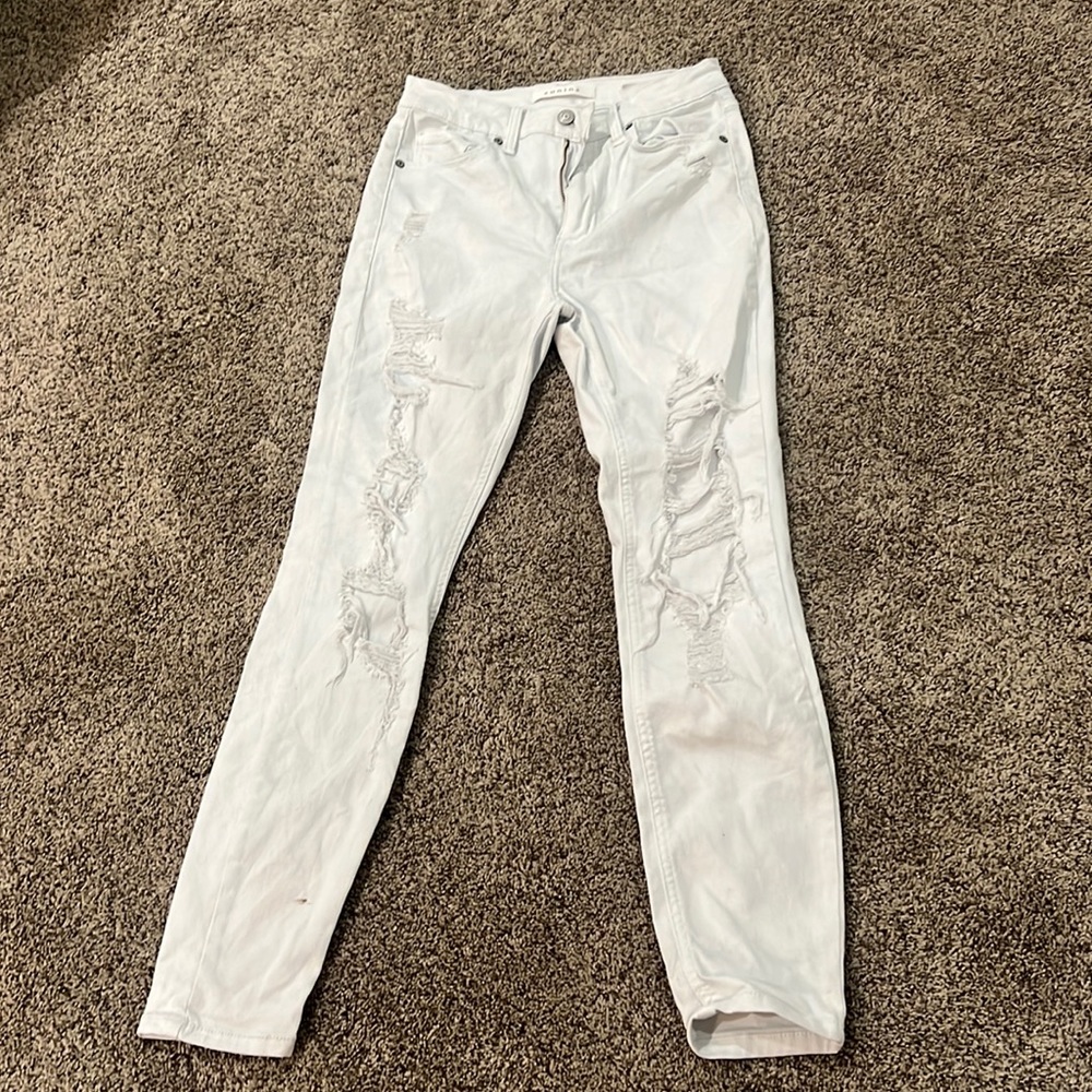 skinny ripped white jeans super high rise size 5 from eunina